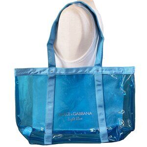 Dolce & Gabbana light blue PVC Tote Summer Pool Beach Bag, Mandalay Design